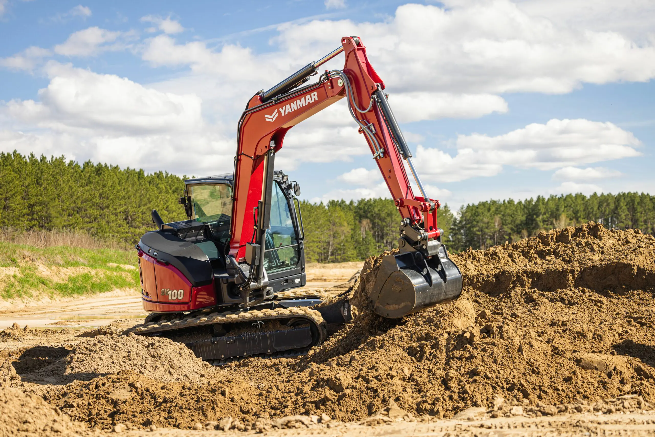 Excavator working on a jobsite